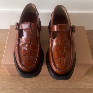 Hereu Soller buckled woven-leather loafers tan size 39